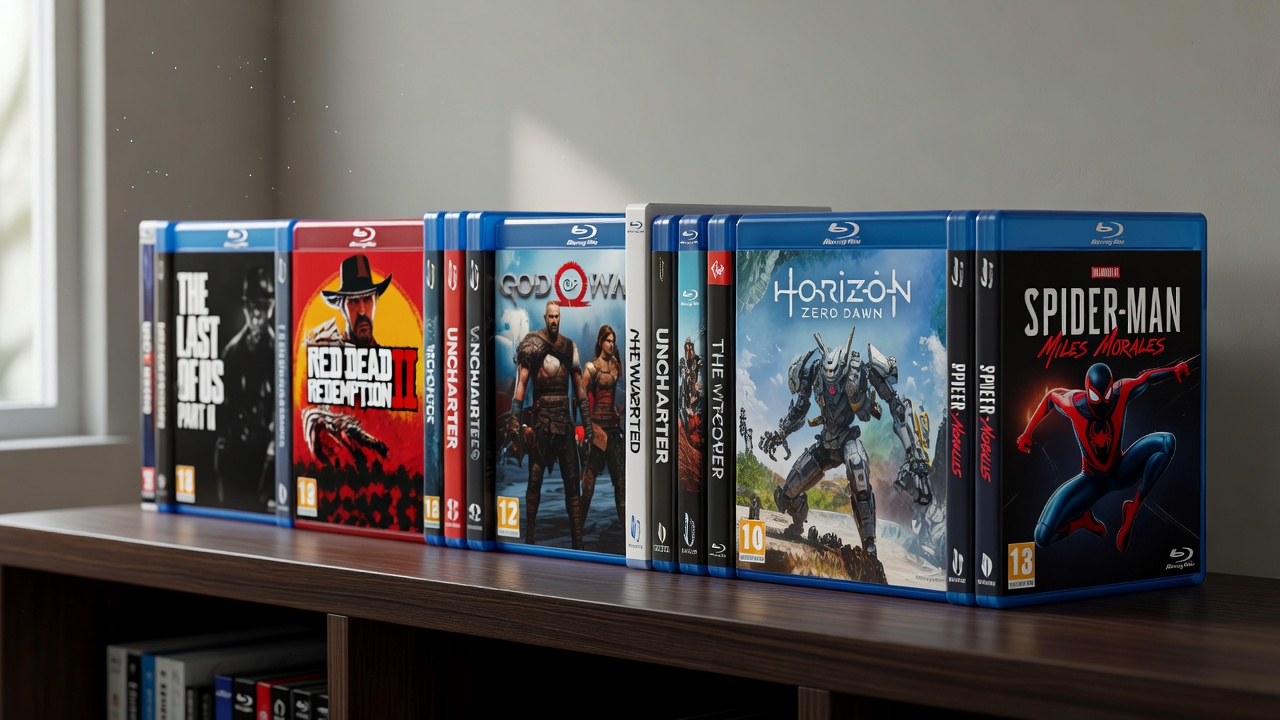 Collection of physical video games considered for the best games list